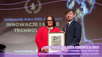 Pani Dudek z dyplomem osobowości roku 2025